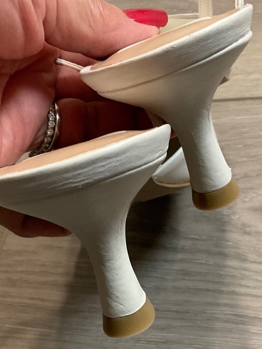 DOLCE VITA Odela Slingback Heels in White Leather Size 8 NEW - Picture 6 of 11